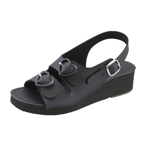 ハート2バックルサンダル ブラックL