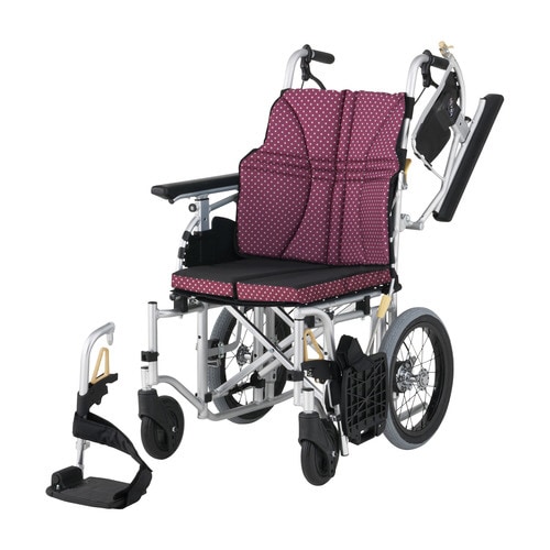 介助式車いす NAH−U7 座幅調整 ワイン