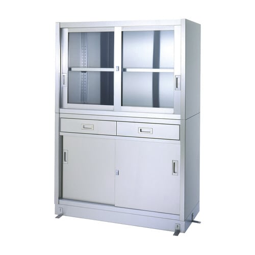 ステンレス保管庫(引出2コ)W900mm