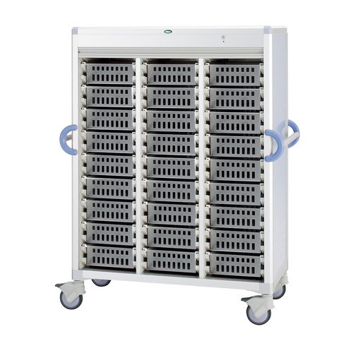 注射薬カート(27床用)ブルー/透明