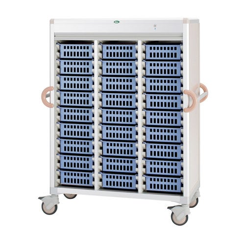 注射薬カート(27床用)ピーチ/ブルー