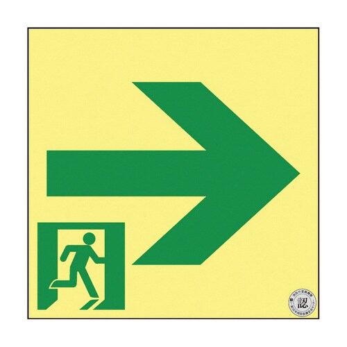 高輝度蓄光通路誘導標識(非常口)ASN961