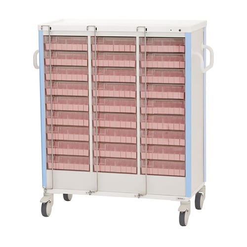 与薬カート(1Week・27床用)ライトブルー