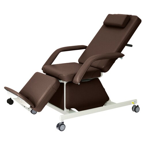 電動治療チェア(キャスター付) 茶