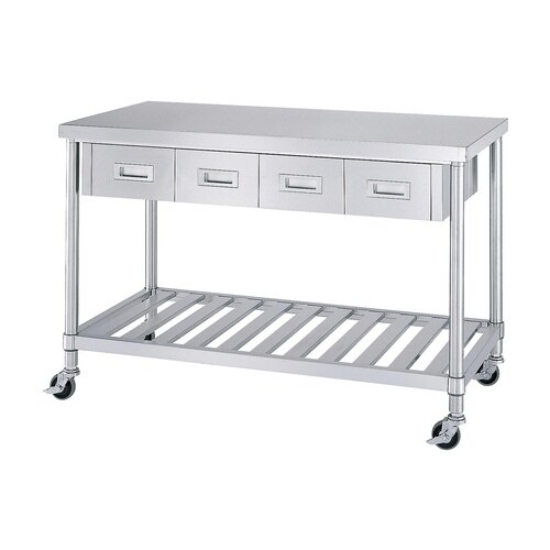 ステンレス作業台(片面引出付)W1800mm