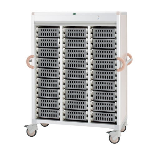 注射薬カート(27床用)ピーチ/透明