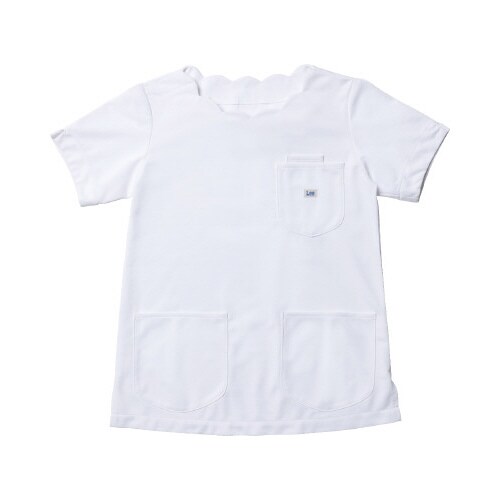 Leeレディススカラップスクラブ ホワイト S