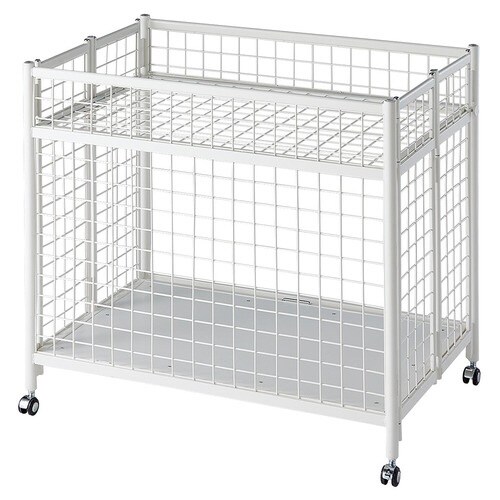 中折れワゴン ネットタイプ 白 W120cm