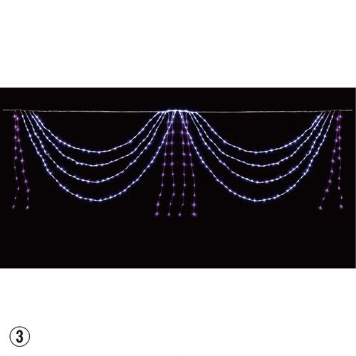 LED2連ドレープライト ホワイトピンク