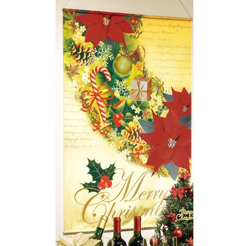 クリスマスリース タペストリーゴールド