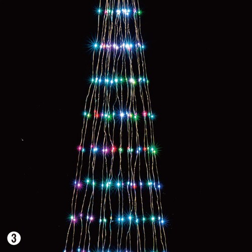 LEDワイヤークラスター 400球 レインボー