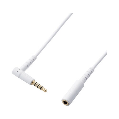 イヤホン 延長コード 1m L字プラグ ホワイト