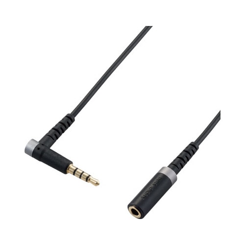 イヤホン 延長コード 2m 高耐久 L字 ブラック