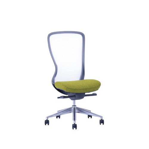 A03−Eチェア 灰 背白 座ライムGN