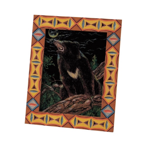 アートガラス木彫額縁セット 小