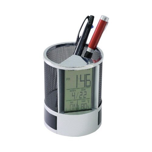 ペン立て時計(小物入れ付)