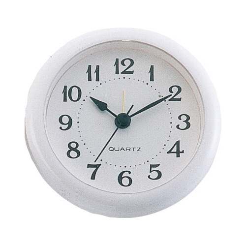 丸型時計 ホワイト アラーム付