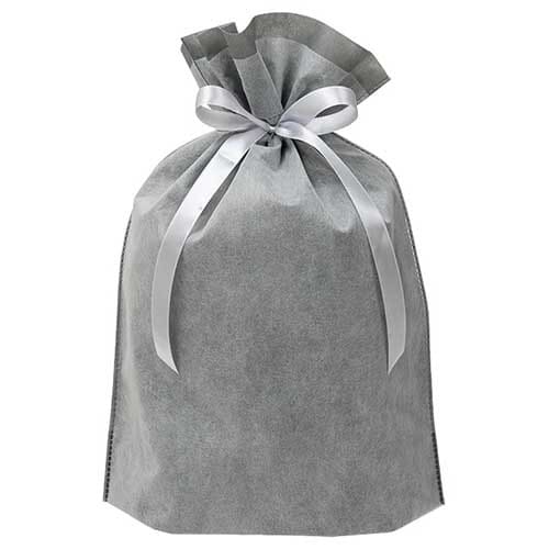 2重不織布リボン付バッグ M グレー 10枚入×2