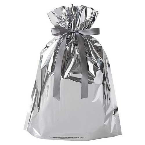 アルミ蒸着リボン付バッグ S シルバー 20枚入