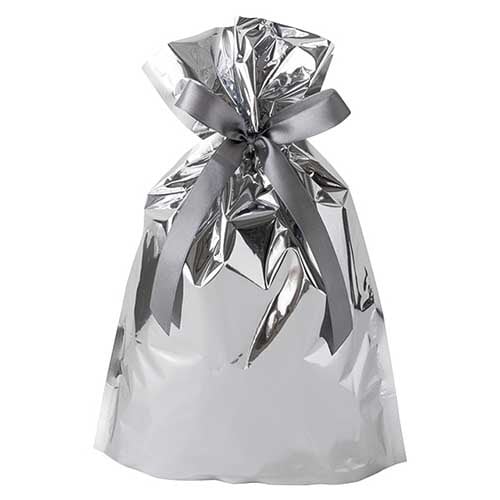 アルミ蒸着リボン付バッグ SS シルバー 20枚入