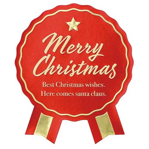クリスマス強粘着リボン型シール1 100枚入×3