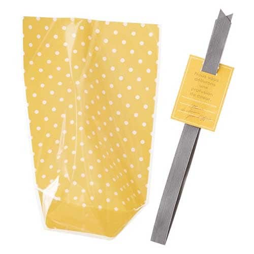 ドットOPPスタンドバッグ イエロー3 50枚入