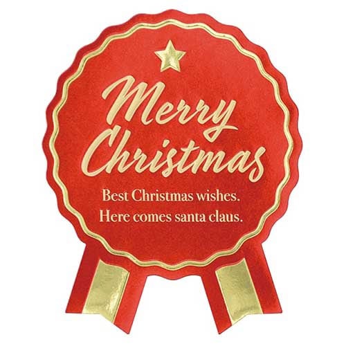 クリスマス強粘着リボン型シール2 100枚入×4