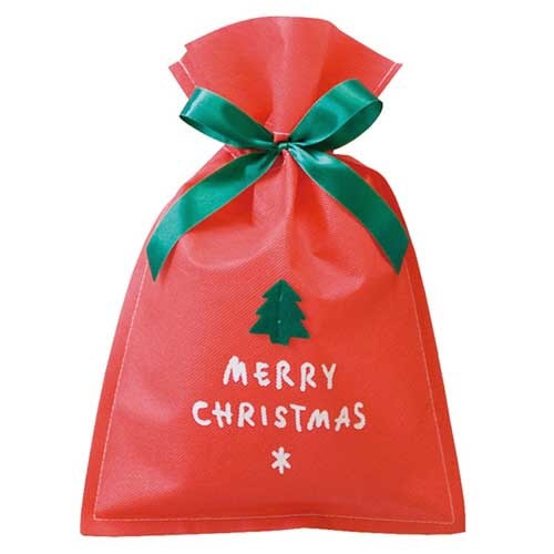 クリスマスレッド不織布バッグ S 10枚入