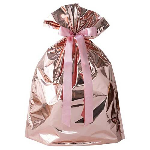 アルミ蒸着リボン付バッグ M ピンク 10枚入