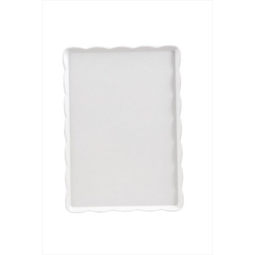 ウェーブメラミンケーキトレー(白)