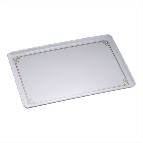 陶器風 メラミントレー(金唐草線入)