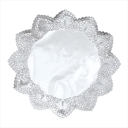 ドイリー 銀丸型レースペーパー(100入) 12号