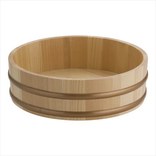 天然木盛込桶 クリアー(樹脂タガ)桶のみ 9寸