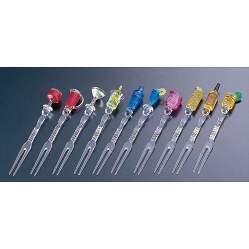 アクリルハッピーアワーカクテルフォーク10本セット