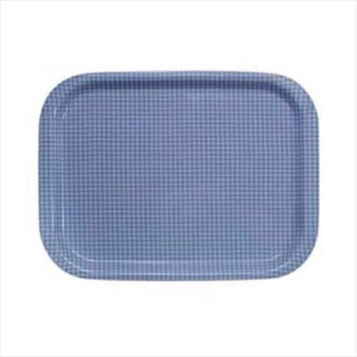 Rトレー取手なし角Lチェックブルー