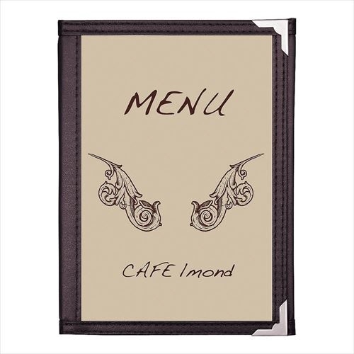 シンビメニューブック(3ッ折り・6ページ)茶