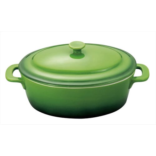 ソレイユオーバルキャセロール グリーン