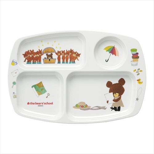お子様食器「くまのがっこう」角ランチ皿