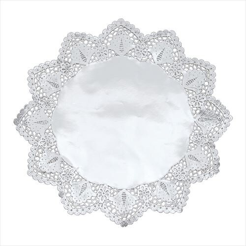 ドイリー 銀丸型レースペーパー(100入) 13号