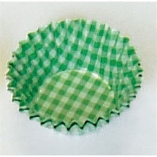 オーブンケース チェック柄(250入)9号深口 緑