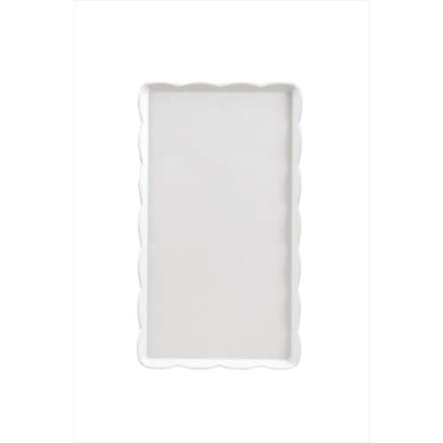 ウェーブメラミンケーキトレー(白)