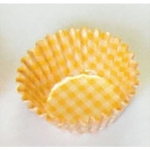 オーブンケース チェック柄(250入)9号深口 黄
