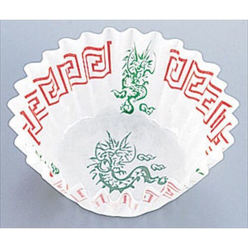 純白ペットケース中華柄(250枚入)6号深口四龍柄