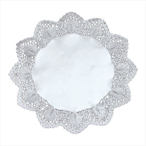 ドイリー 銀丸型レースペーパー(100枚入) 8号