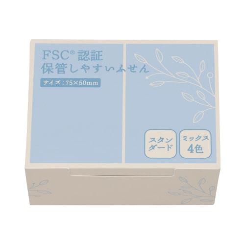 FSC(R)認証ふせん 75×50 4色 10冊