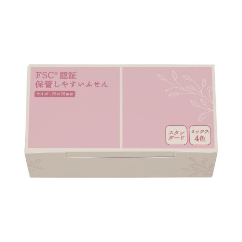 FSC(R)認証ふせん 75×75 4色 10冊