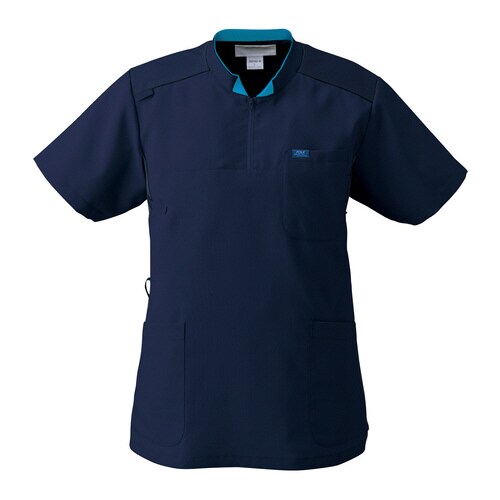 ジップアップスクラブ7037SCネイビ×ネイビ4L