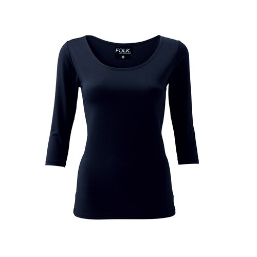 レディスカットソー7.5分袖9001ネイビーL