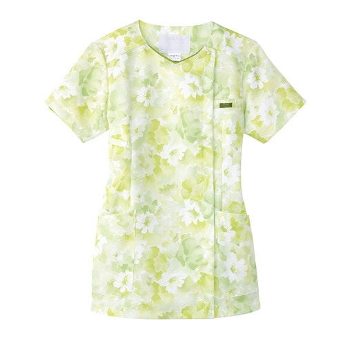 花柄ジップスクラブ7034SCグリーン4L