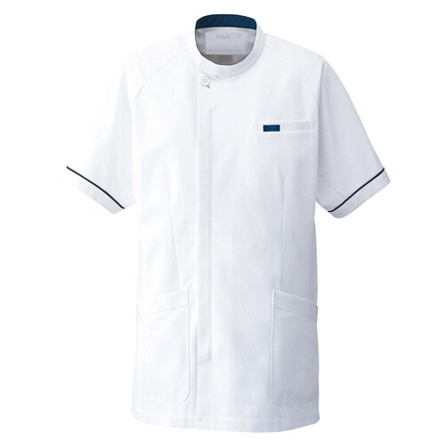 メンズ上衣1014CRホワイト×ネイビBL